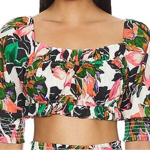 Misa Floral Crop Top size XS NWT